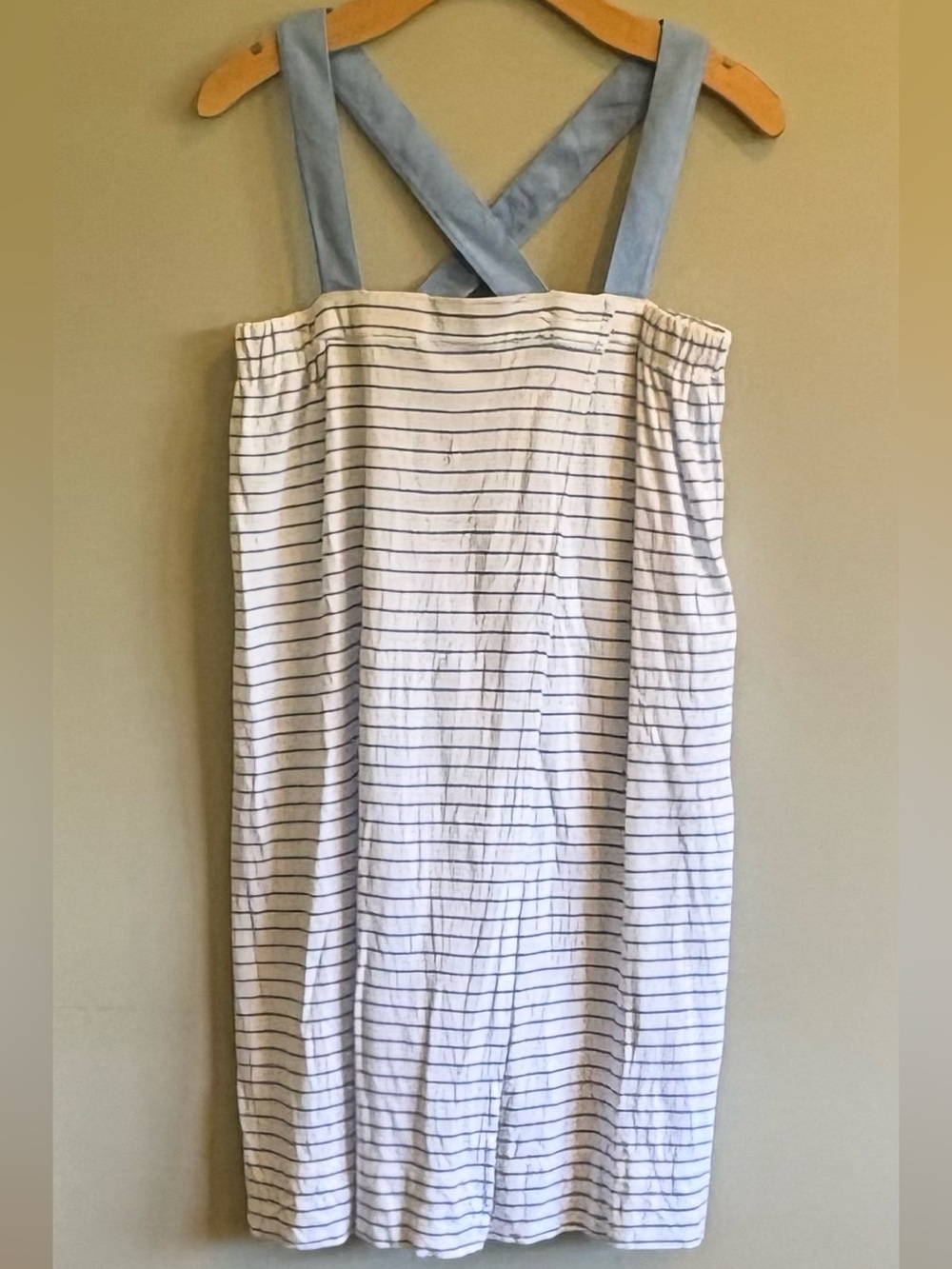 LAKE Pajamas After Bath Wrap in Baltic Blue and White Stripe Pima Cotton Medium - Picture 5 of 7